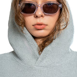 LUNA Organic Cotton Pull Over Textured Hoodie in Moondust