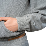 LUNA Organic Cotton Pull Over Textured Hoodie in Moondust