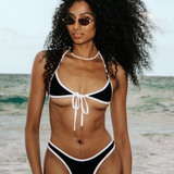 SWIM Tie At The Front Bikini Top in Black