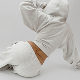 Organic Cotton Corset Glove Cuff Hoodie in Grey Marl