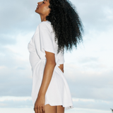 The Adjustable T-shirt Dress In White