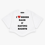 Ultimate BAE "ICONS" T-shirt with "I Love Shoes Bags & Having Rights" Print