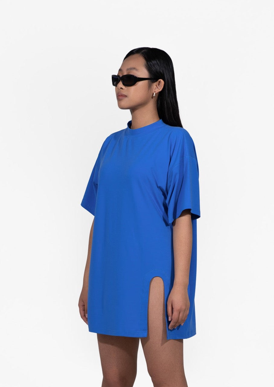 oversized cut out tee dress & one leg short Lais One Shoulder Cut Out Bodycon Mini Dress Shop American Threads Women's Trendy Online Boutique Black / L