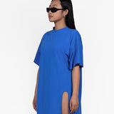 [ATLANTIS] Oversized Cut Out Tee Dress in Ocean Blue + Shorts