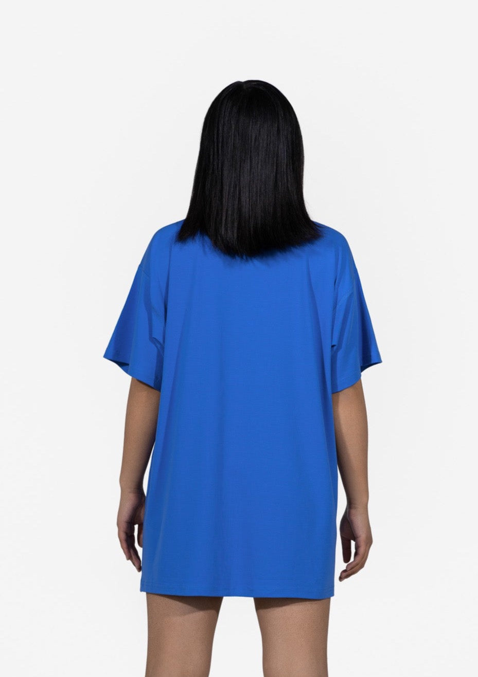 oversized cut out tee dress & one leg short Gloria One Shoulder Mesh Cutout Mini Dress Shop American Threads Black / M