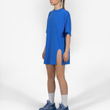 [ATLANTIS] Oversized Cut Out Tee Dress in Ocean Blue + Shorts