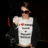 Ultimate BAE "ICONS" T-shirt with "I Love Shoes Bags & Having Rights" Print