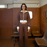 BUNDLE: Organic Cotton Upside Down Jumper in Tiramisu + Double Waistband Joggers in Chocolate Martini