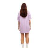 OVERSIZED Cut Out Tee Dress & One Leg Short Co-ord in Lavender Dream