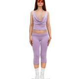 Capri Pant with Clip-In Thong Detail in Lavender Dream