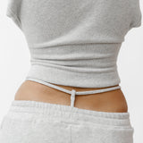 Organic Cotton Oversized Joggers with Clip-In Thong Detail in Grey Marl