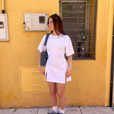 The Adjustable T-shirt Dress In White