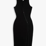 [REVENGE] ZIP UP Midi Sleeveless Dress in Black
