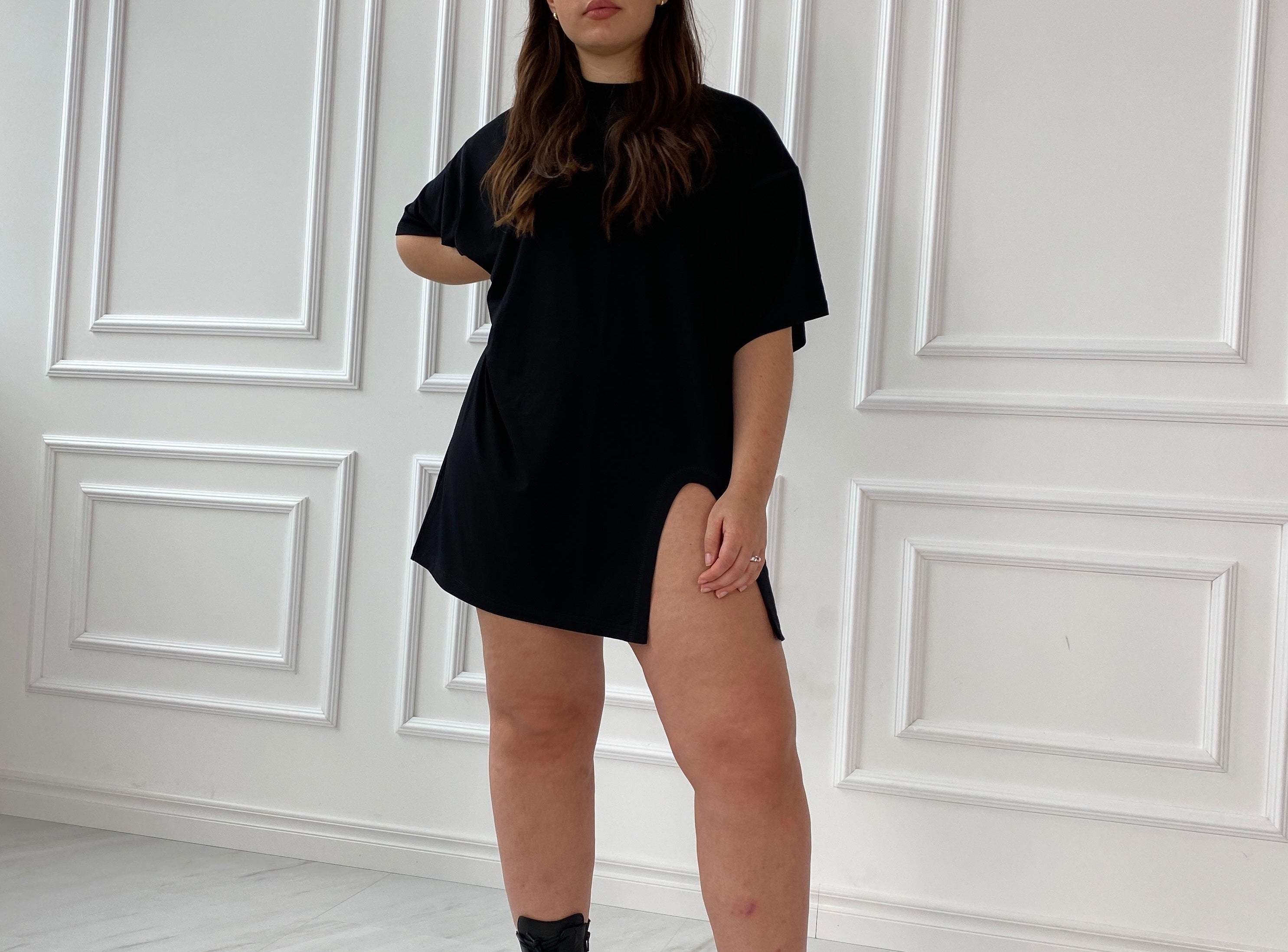 oversized ripped t shirt dress Acid Wash Black Acid Wash Cut Out Oversized T-shirt Dress