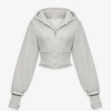 Organic Cotton Corset Glove Cuff Hoodie in Grey Marl