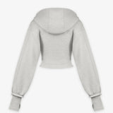 Organic Cotton Corset Glove Cuff Hoodie in Grey Marl