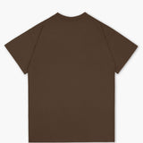 OVERSIZED Cut Out Tee Dress & One Leg Short Co-ord in Chocolate Martini