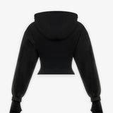 BAEsics Organic Cotton Corset Glove Cuff Hoodie in Carbon Cosmos